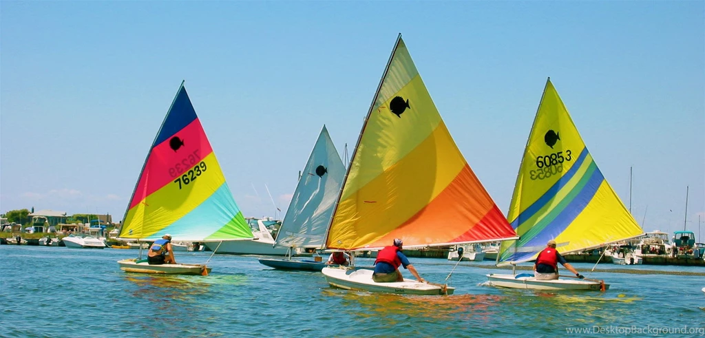 Wallpapers Colorful Sailboat Powerboats Sunfish Sailboats Ocean ...
