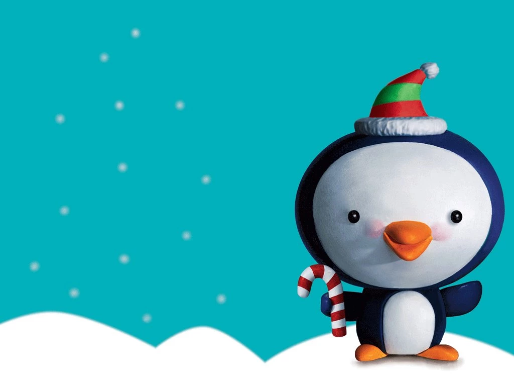 Christmas Penguin Cartoon Wallpaper.gif