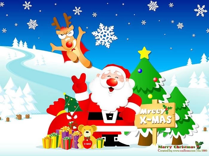 Christmas Vector Art :Santa Claus Vector Cartoon 7 Wallcoo.net