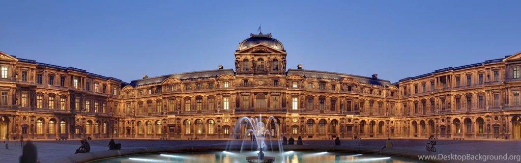Download Wallpapers 3840x1200 Louvre, Paris, France, Landmark ...