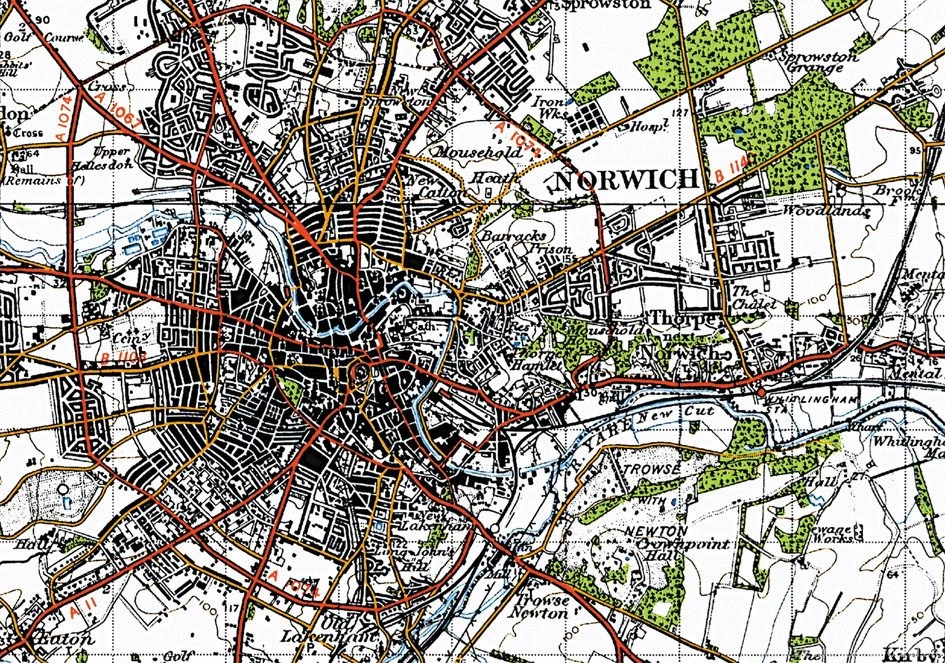 Map Wallpapers Custom Vintage Ordnance Survey Map 1940s From ...