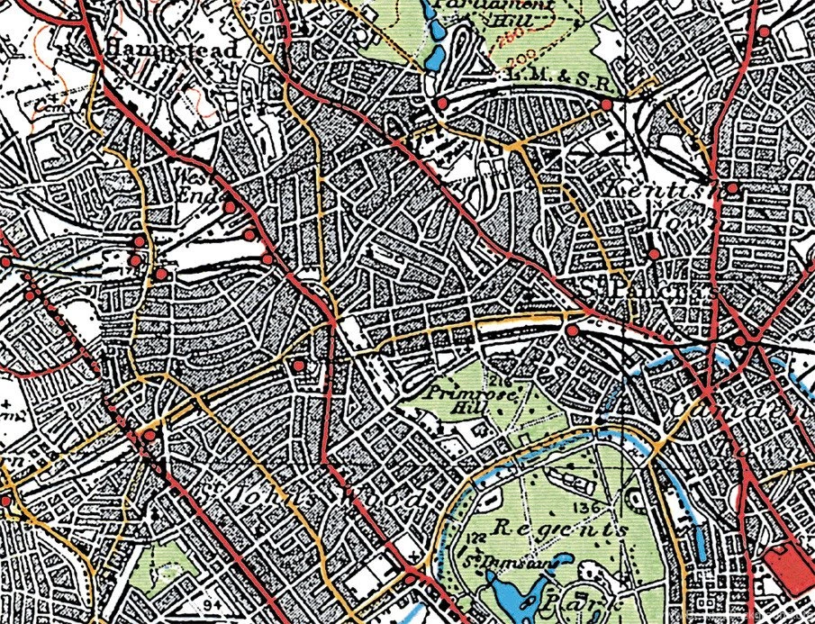 Map Wallpapers Custom Vintage Ordnance Survey Map 1920s From ...