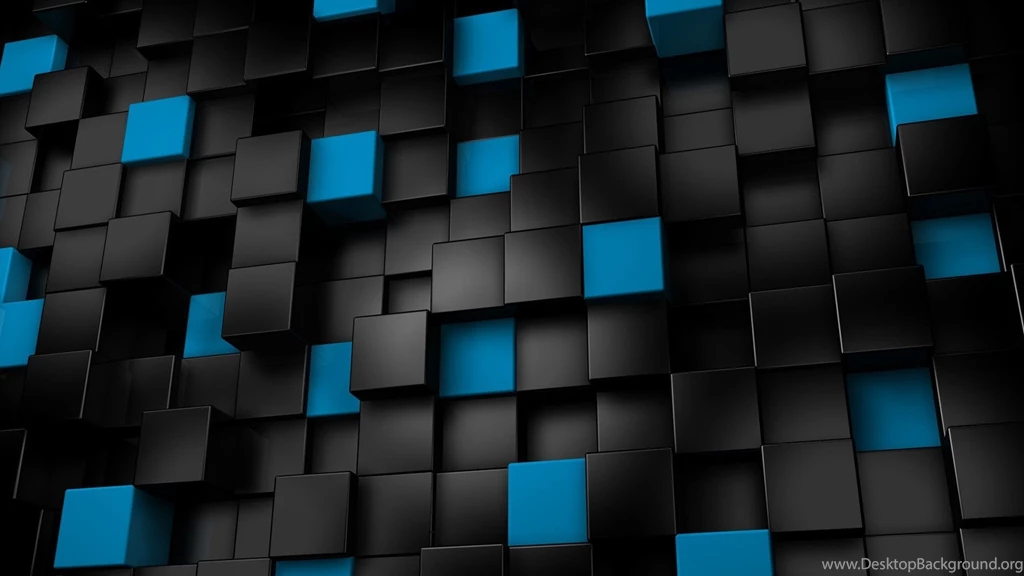 Digital Art: Black Blue Cubes Art Digital Abstract Wall Wallpapers ...