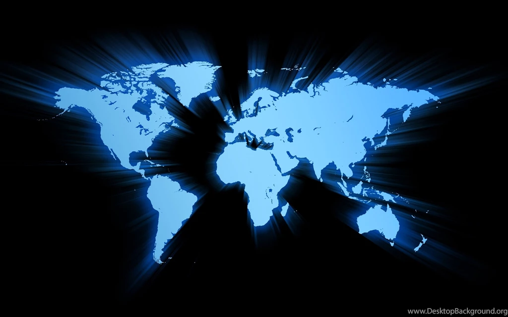 Black Blue World Map Of The Wallpapers For PC