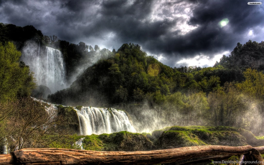 Nature Wallpaper: Forest Waterfall Wide Wallpapers HD Resolution ...
