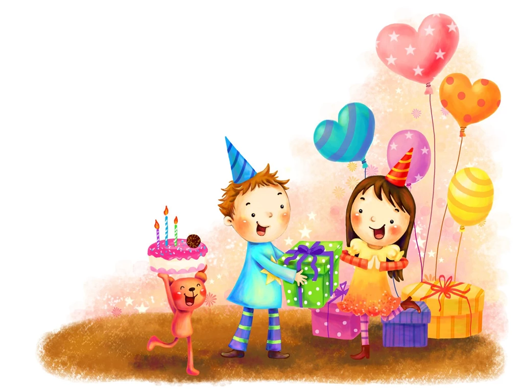 Colorful Birthday Drawing Desktop Wallpapers