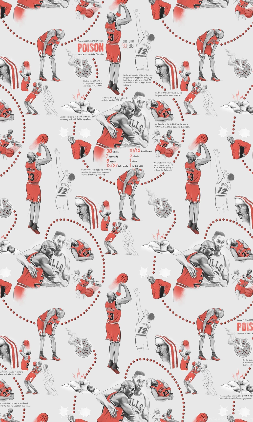 Michael Jordan's Flu Game And Last Shot Wallpapers Art ...