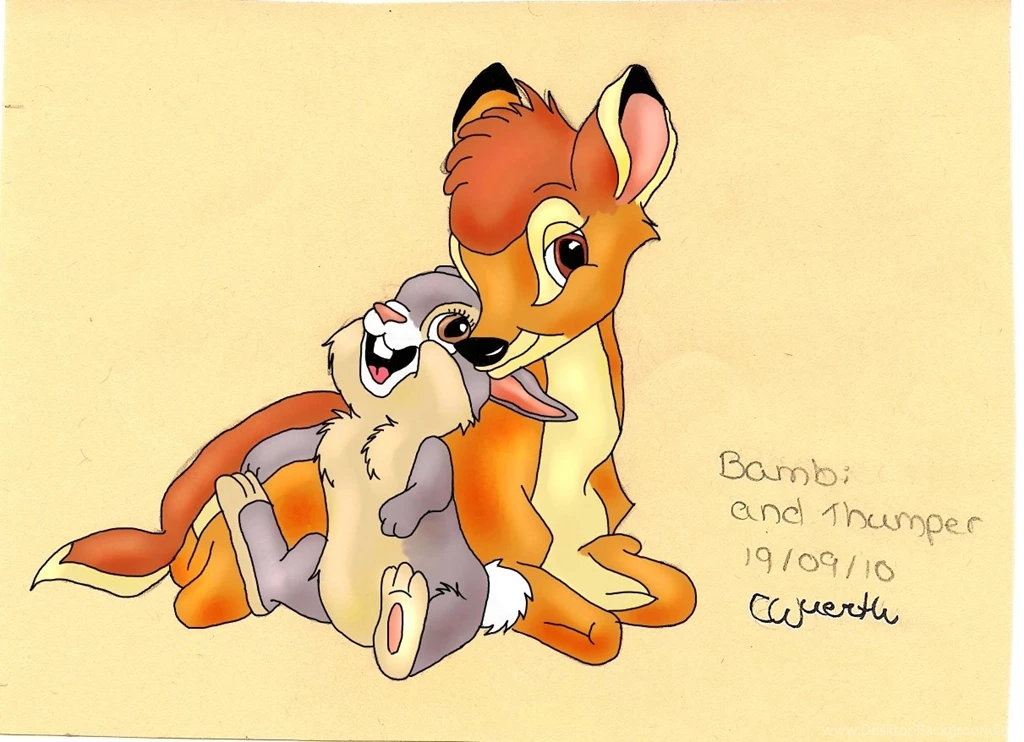 Bambi And Thumper And Flower
