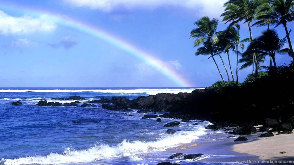 Wallpapers Scenary Anime Free Hd Hawaii Rainbow Scenery Image X ...