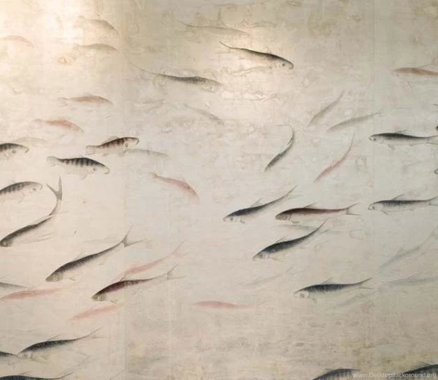 Pink And Red Plum Blossoms On Silver Silk Twill Wallpapers By De ...