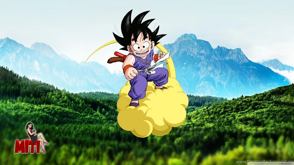 Kid Goku On Nimbus Wallpaper.