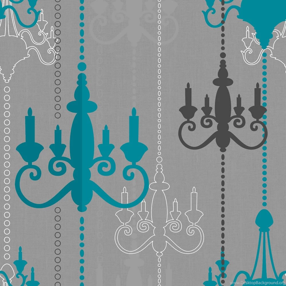 Octer   Wilko Chandelier Wallpapers Teal/Grey WP332112