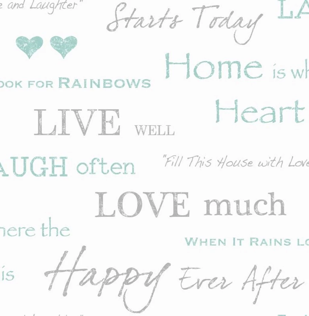Fine Decor Live Laugh Love Scroll Words Phrases Wallpapers White ...