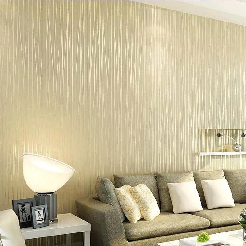 Modern Non Woven Wallpapers Plain Minimalist Living Room Warm And ...
