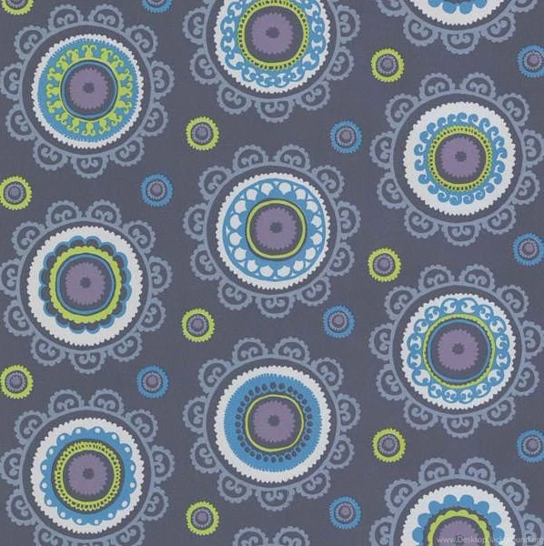 Navy Blue 314011 Ethnic Suzani Wallpapers By Brewster