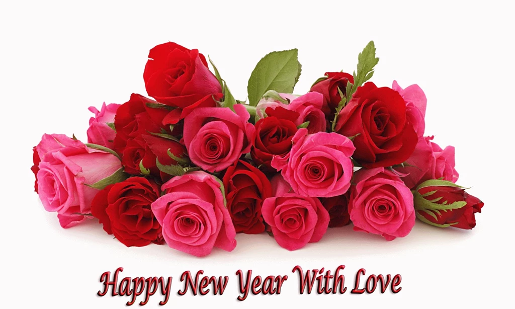 Wishing You A Happy New Year Red Rose Wallpapers