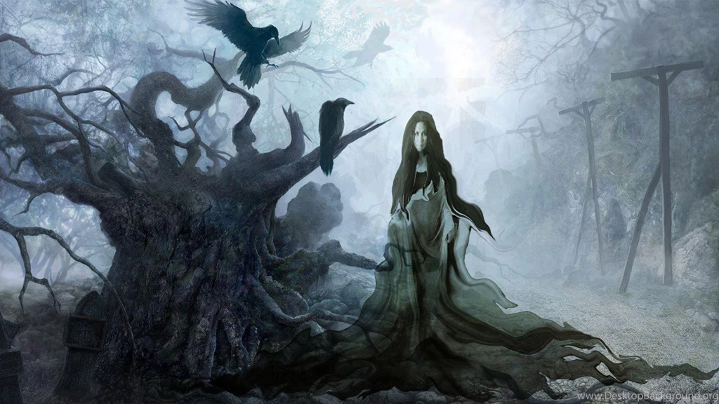 A WITCH IN A MYSTICAL FOREST WALLPAPER (