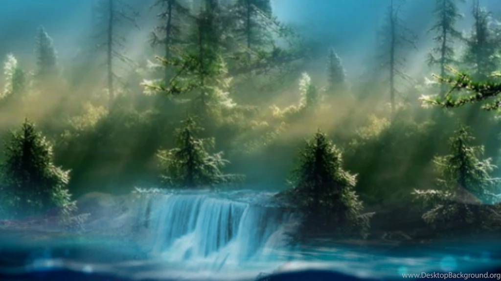 Forests: Mystical Forest Walpaper Nature Landscape Waterfall Full ...