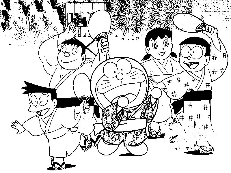 Gambar Mewarnai Doraemon Nobita Shizuka Suneo Giant Lucu Desktop Background
