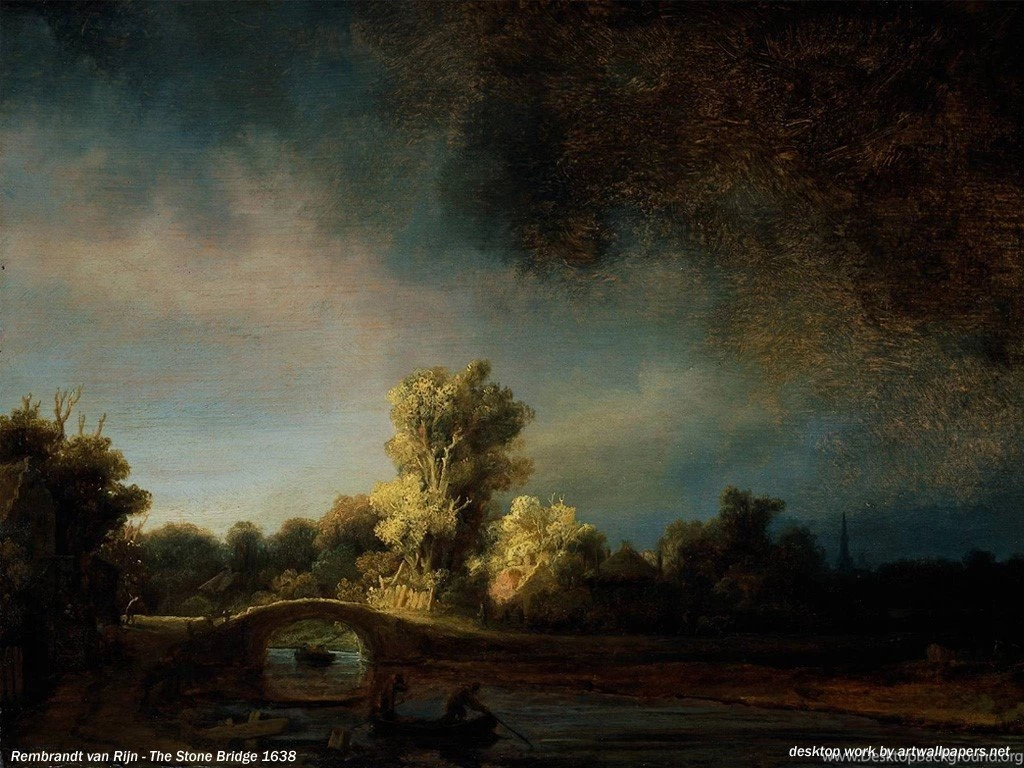 My Free Wallpapers Artistic Wallpapers : Rembrandt The Stone Bridge