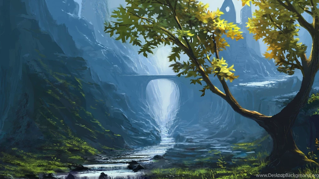 Wallpapers Oil Painting Of A Mountain Stream 2560x1440