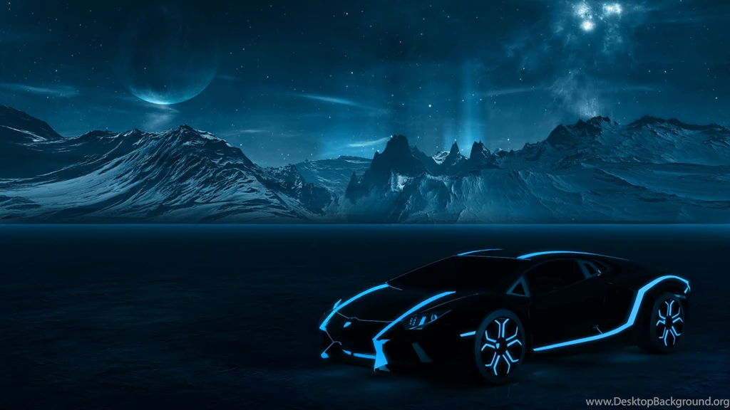 Tron Style Lamborghini Aventador Wallpapers