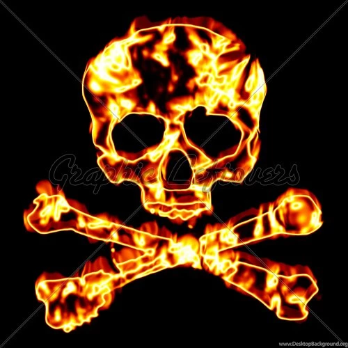 Wallpapers Skull Knife Flaming And Crossbones Illustration Iso ...