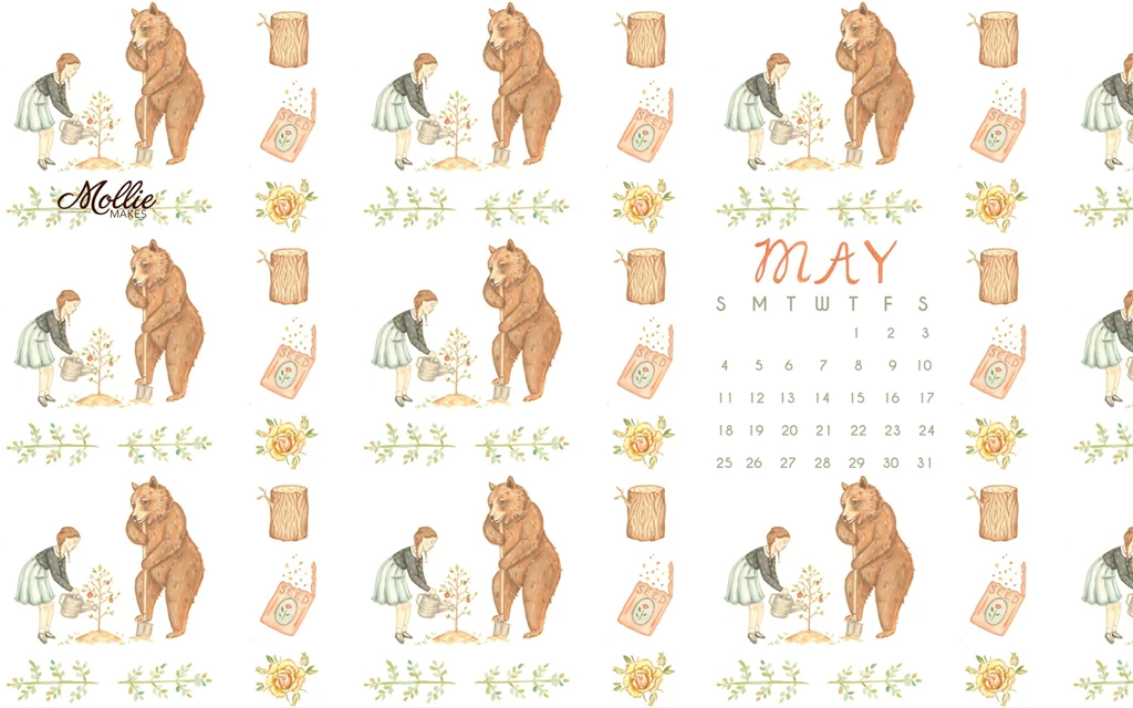 Free Desktop Wallpaper: May Calendar   Mollie Makes