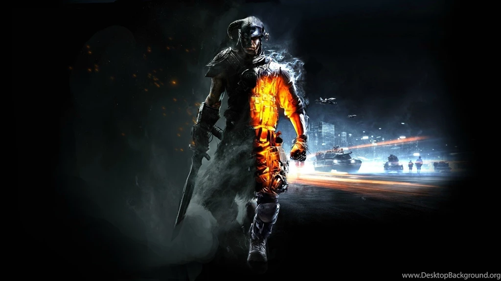 Skyrim Battlefield Game Characters Together Wallpapers