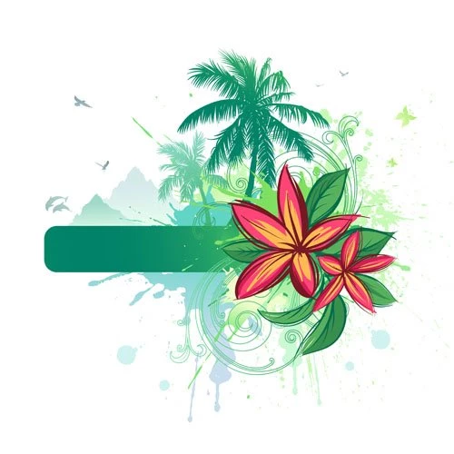 Tropical Elements Backgrounds Vector 01 Vector Backgrounds ...