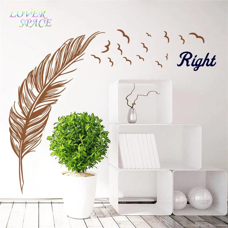 Aliexpress.com : Buy NEW Flying Feather Wall Sticker Home Decor ...