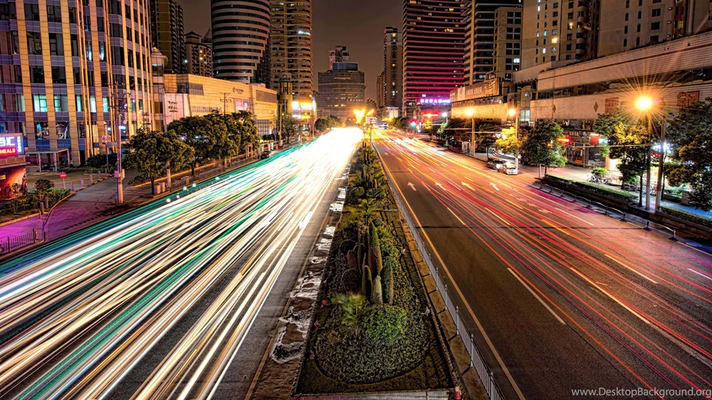 Download Busy Road In Shanghai At Night HD Wallpapers For 4K 3840 X ...