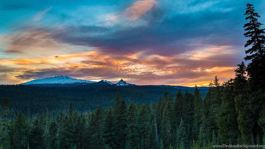 Diamond Peak Sunset Oregon 4K Ultra HD Desktop Wallpapers