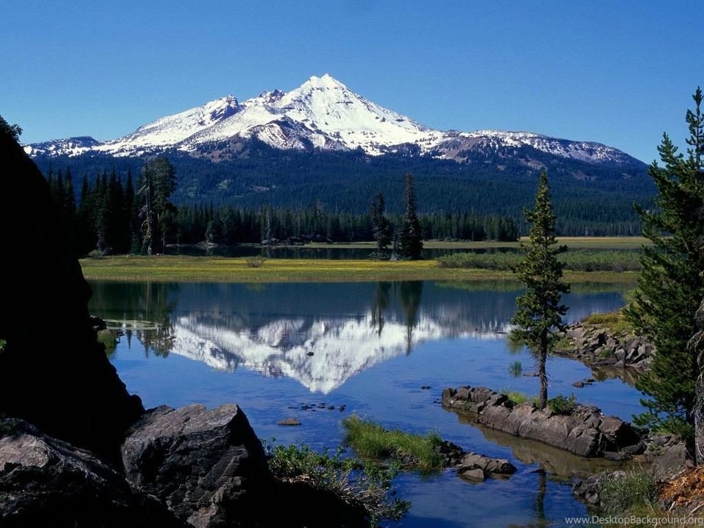 Nature, Landscape, Mountain, Lake, Broken Top Volcano, Oregon ...