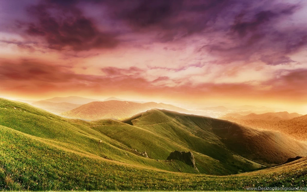 Mountains Clouds Landscapes Nature Fields Surreal Wallpapers ...