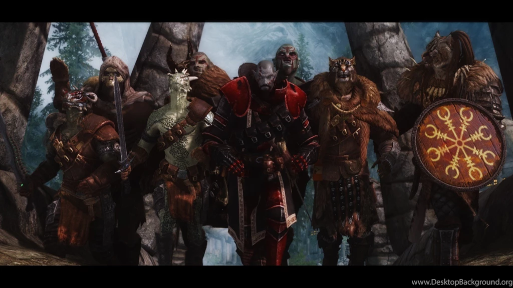 Argonian, Dark Elf, Orc, Khajiit :: Wallpapers
