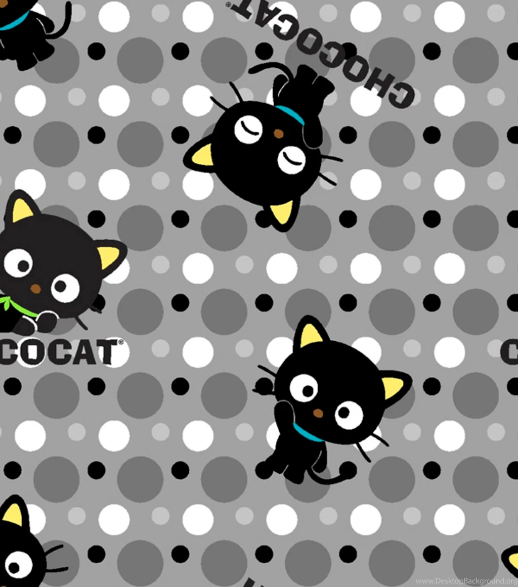 Licensed Cotton Fabric Chococat Dots
