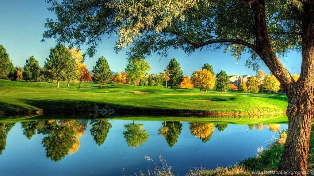 Rivers River Reflecting Autumn Fields Grass Tranquility Water Golf ...
