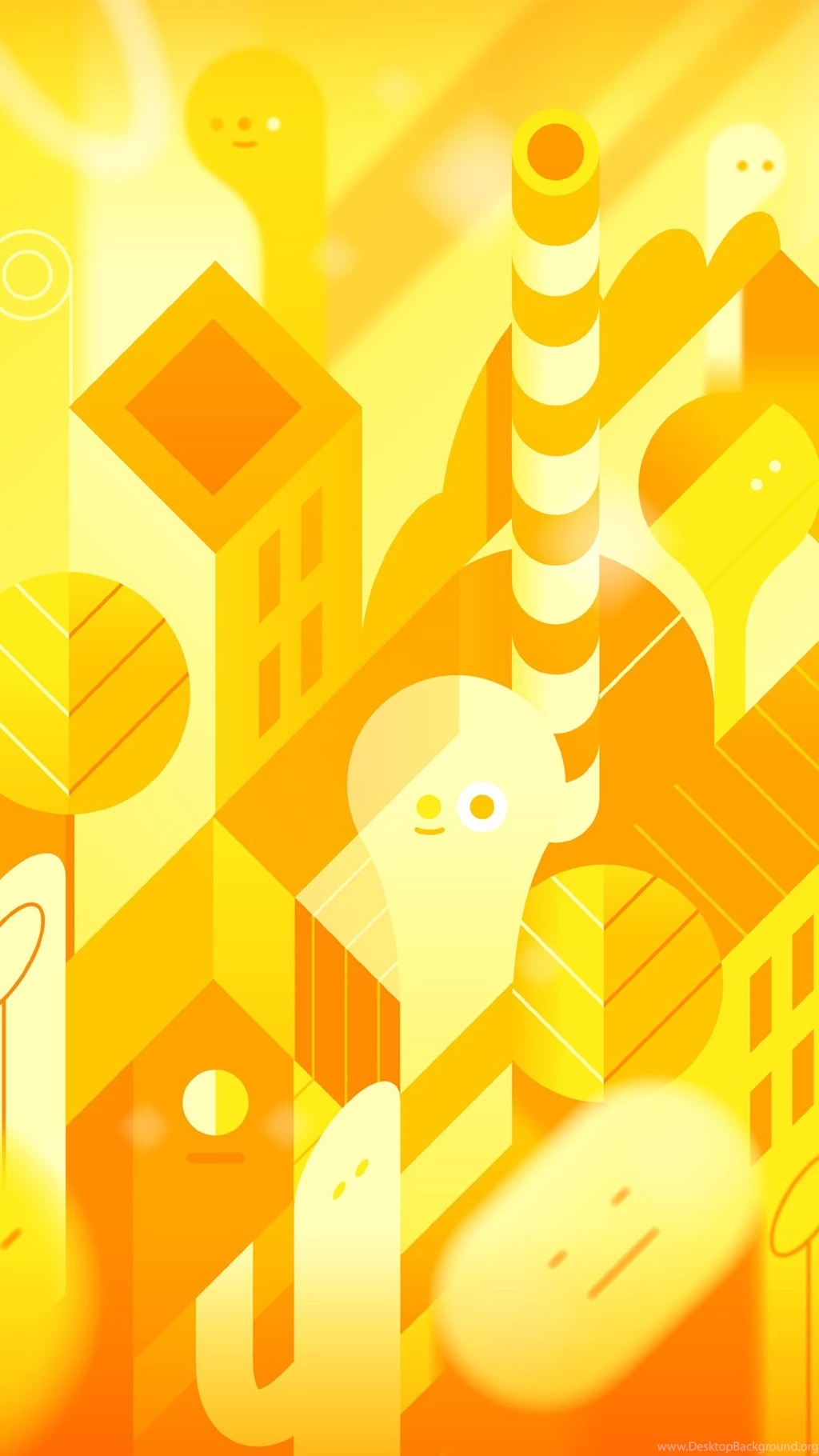 Orange Shapes Faces Nexus 5 Android 4.4 KitKat Default Android ...