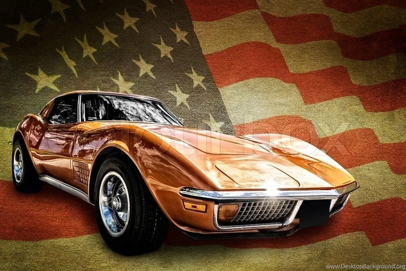Photo Of A Classic American Muscle Car Isolated And Placed On A ...