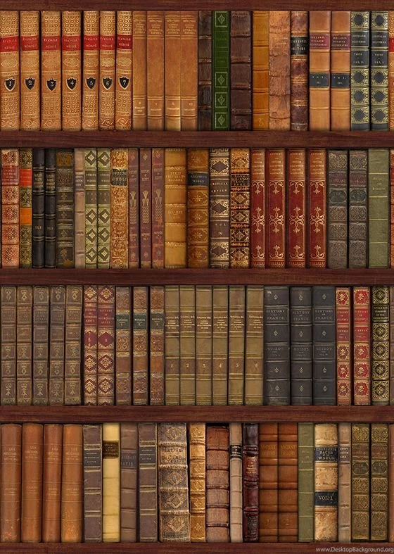 Library Bookcase, Old Books Wall Mural Decor Photo Wallpapers