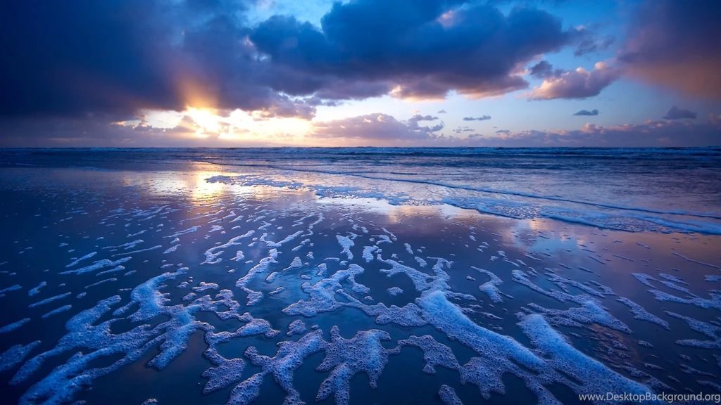 Download Wallpapers 2560x1440 Sea, Foam, Coast, Wave, Sand, Evening ...