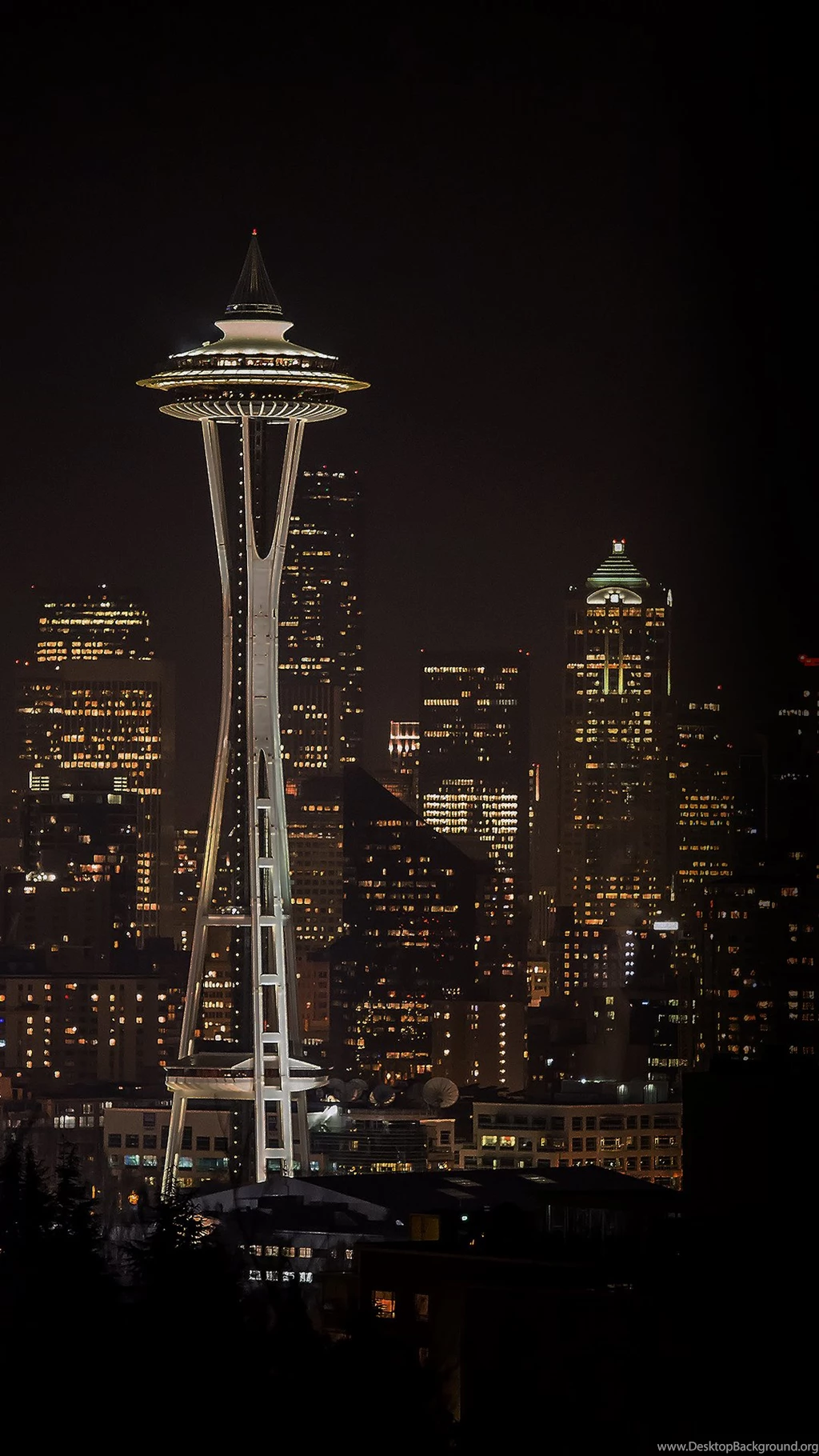 Seattle Night Light City Skyline Android Wallpapers Free Download