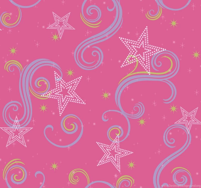 Star Glitter Pink Purple & Green Wallpapers RosenberryRooms.com