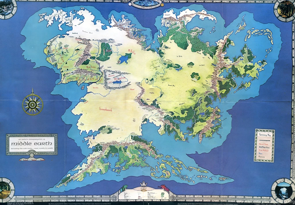 Wallpapers Middle Earth Map Iron Crown 4724x3281