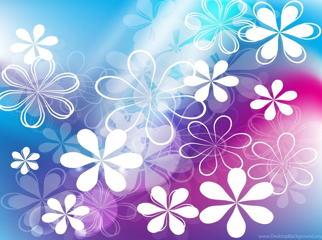 Cute Flowers Vector Backgrounds Abstract
