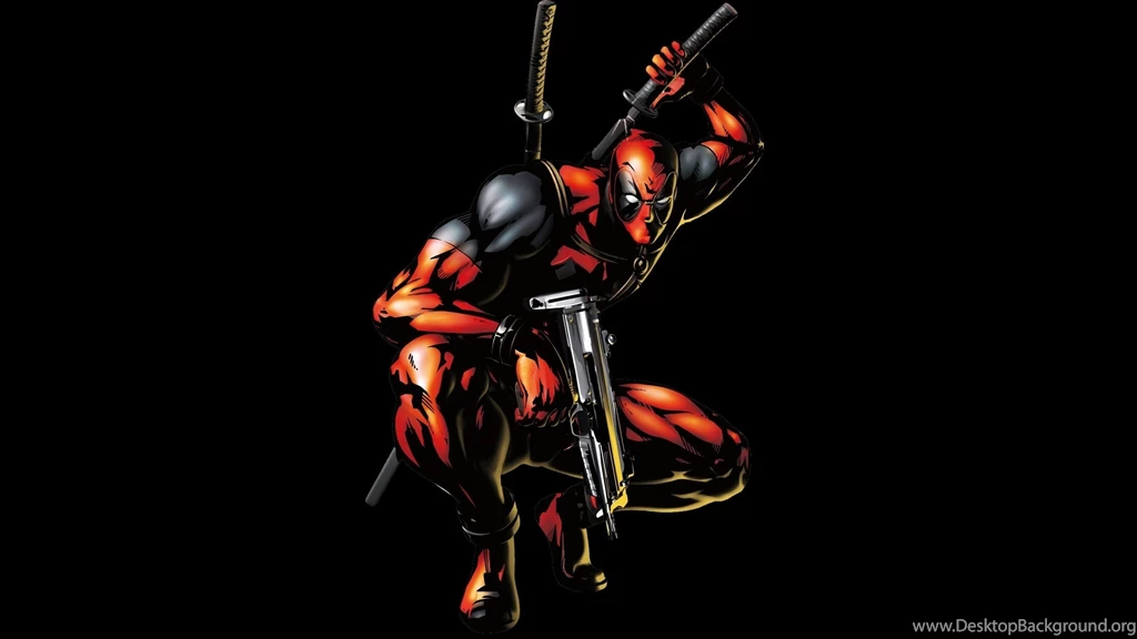 2560x1440 Weapons, Black Background, Heroes, Marvel, Gun, Deadpool ...