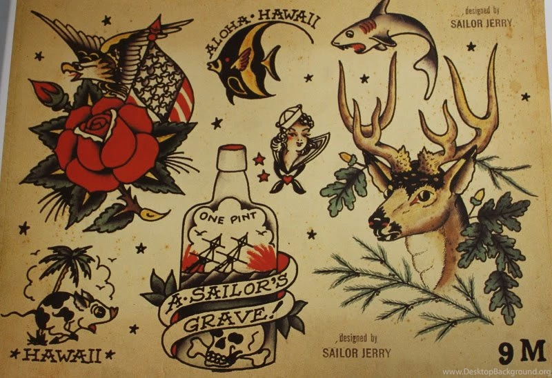 Traditional Girl Tattoo Flash