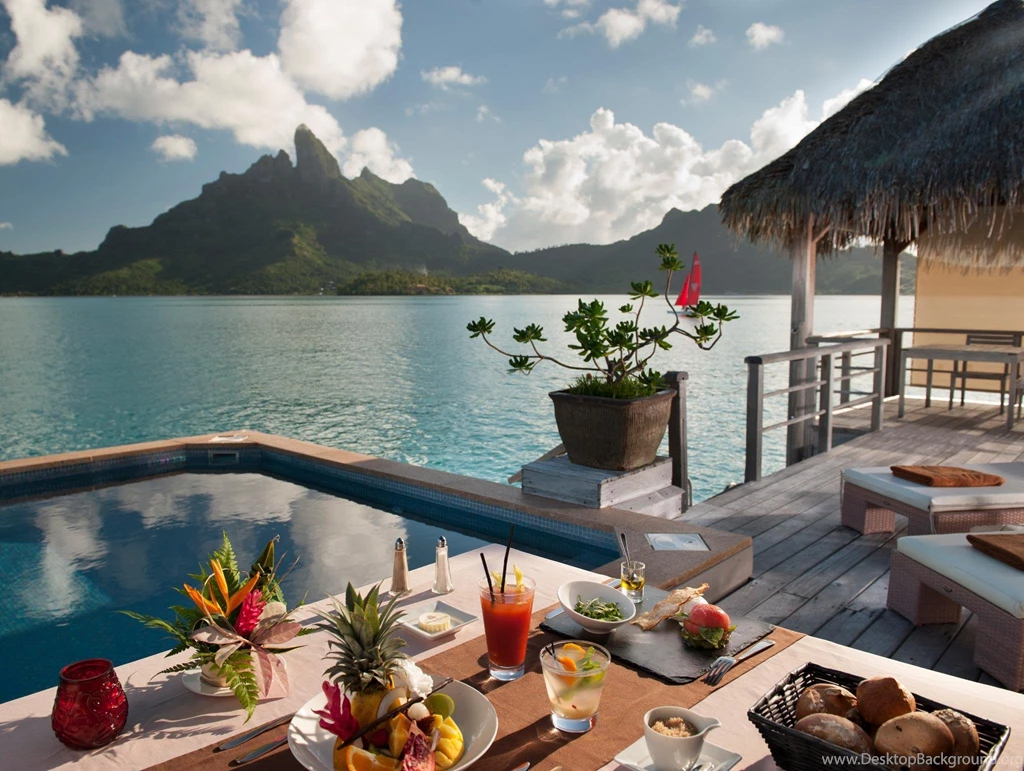 Breakfast In A Water Bungalow Bora Bora >> HD Wallpaper, Get It Now!