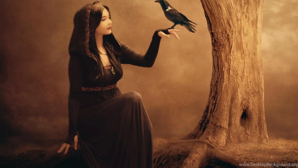 Full HD Wallpapers Gypsy Fortune Teller Raven Tree, Desktop ...